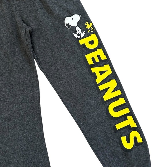 Peanuts Snoopy Jogger Sweatpants Womens Size Med Grey Drawstring Lounge Pants - Picture 3 of 9